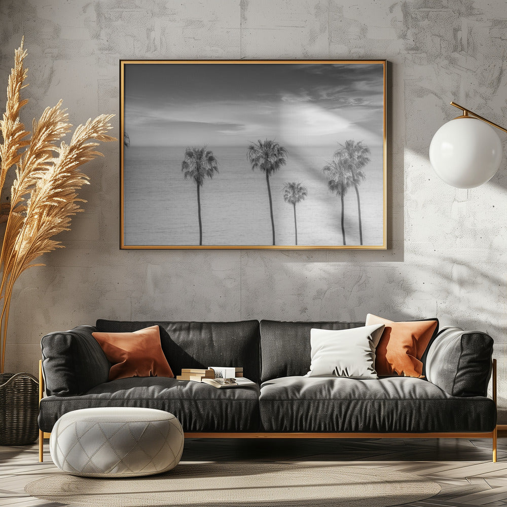 Lovely Palm Trees at the Ocean | monochrome Poster