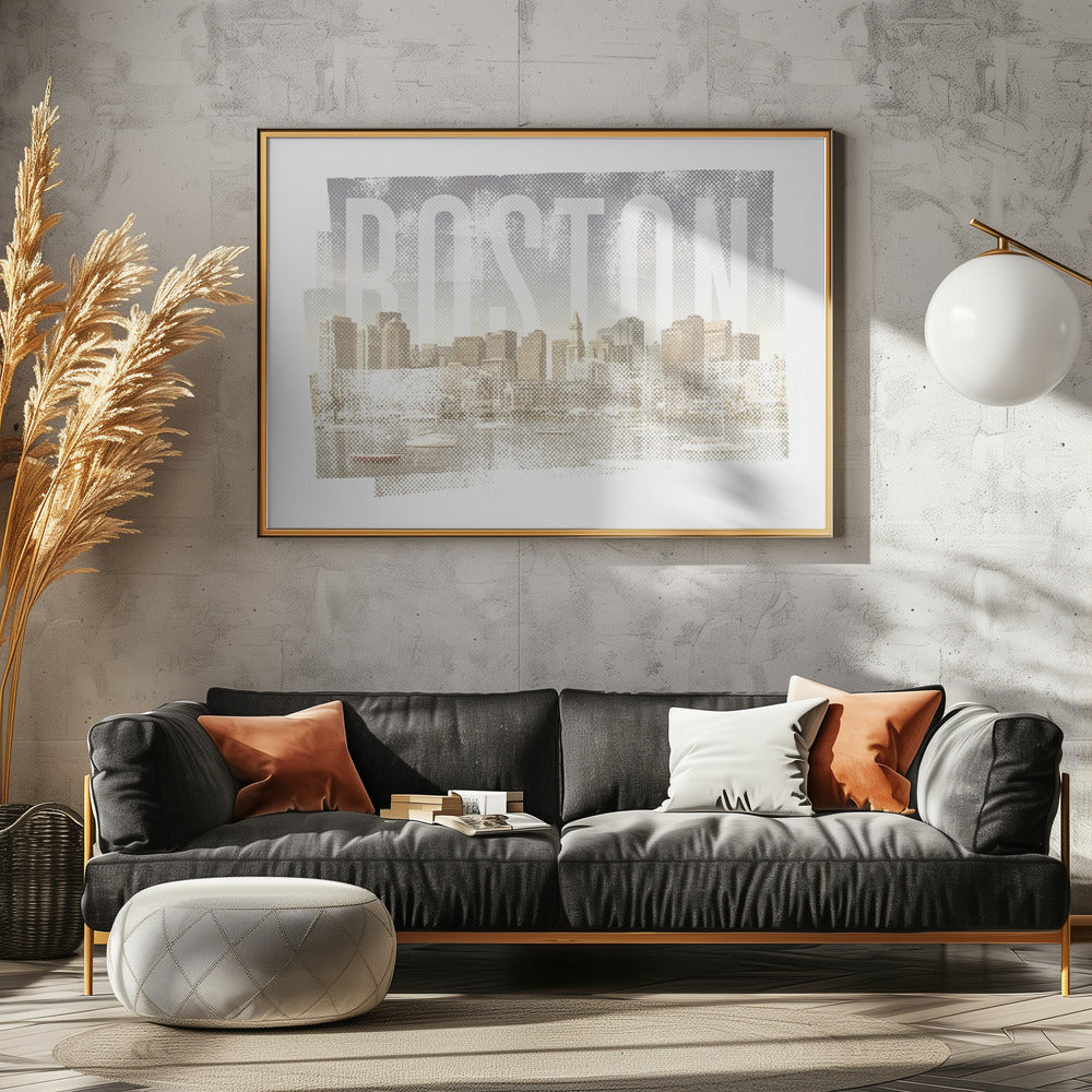 BOSTON Skyline | Vintage Poster