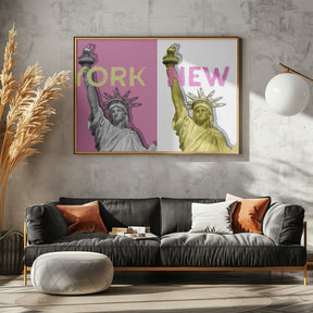 POP ART Statue of Liberty | pink &amp; yellow Poster