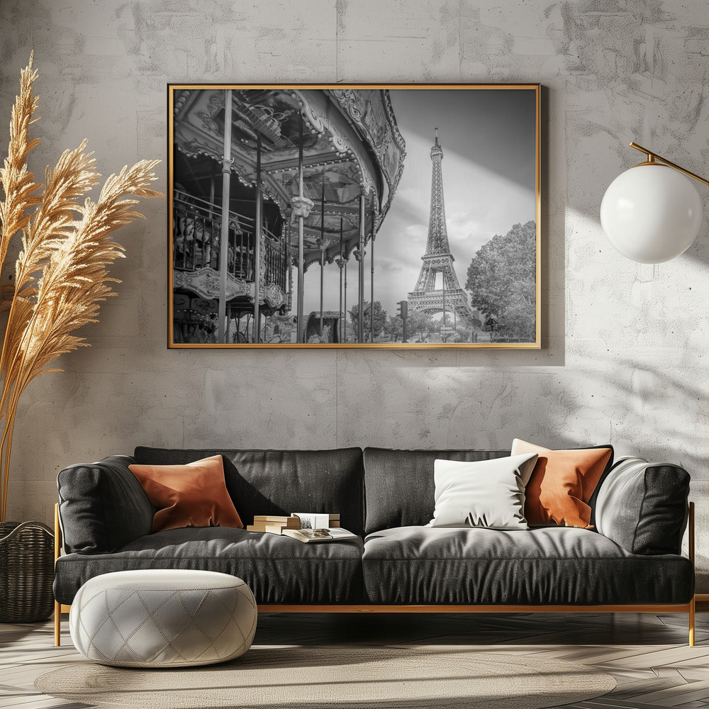 Typical Paris in monochrome Poster