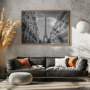 Monochrome Parisian Flair Poster