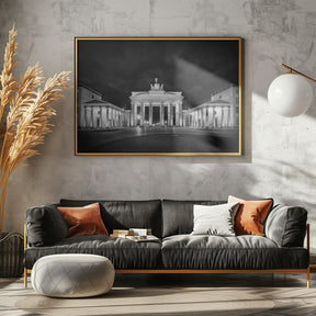 BERLIN Monochrome Brandenburg Gate Poster