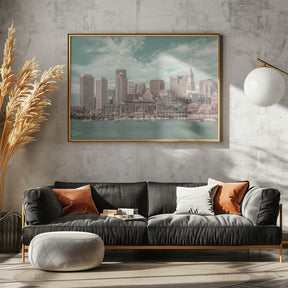 BOSTON Skyline | urban vintage style Poster