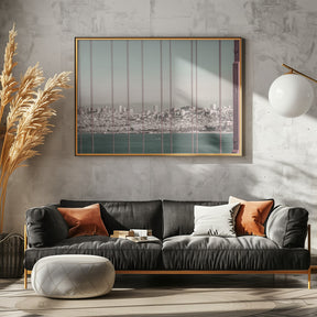 Golden Gate Bridge Panorama | urban vintage style Poster