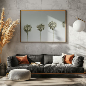 Panoramic Vintage Palm Trees Poster