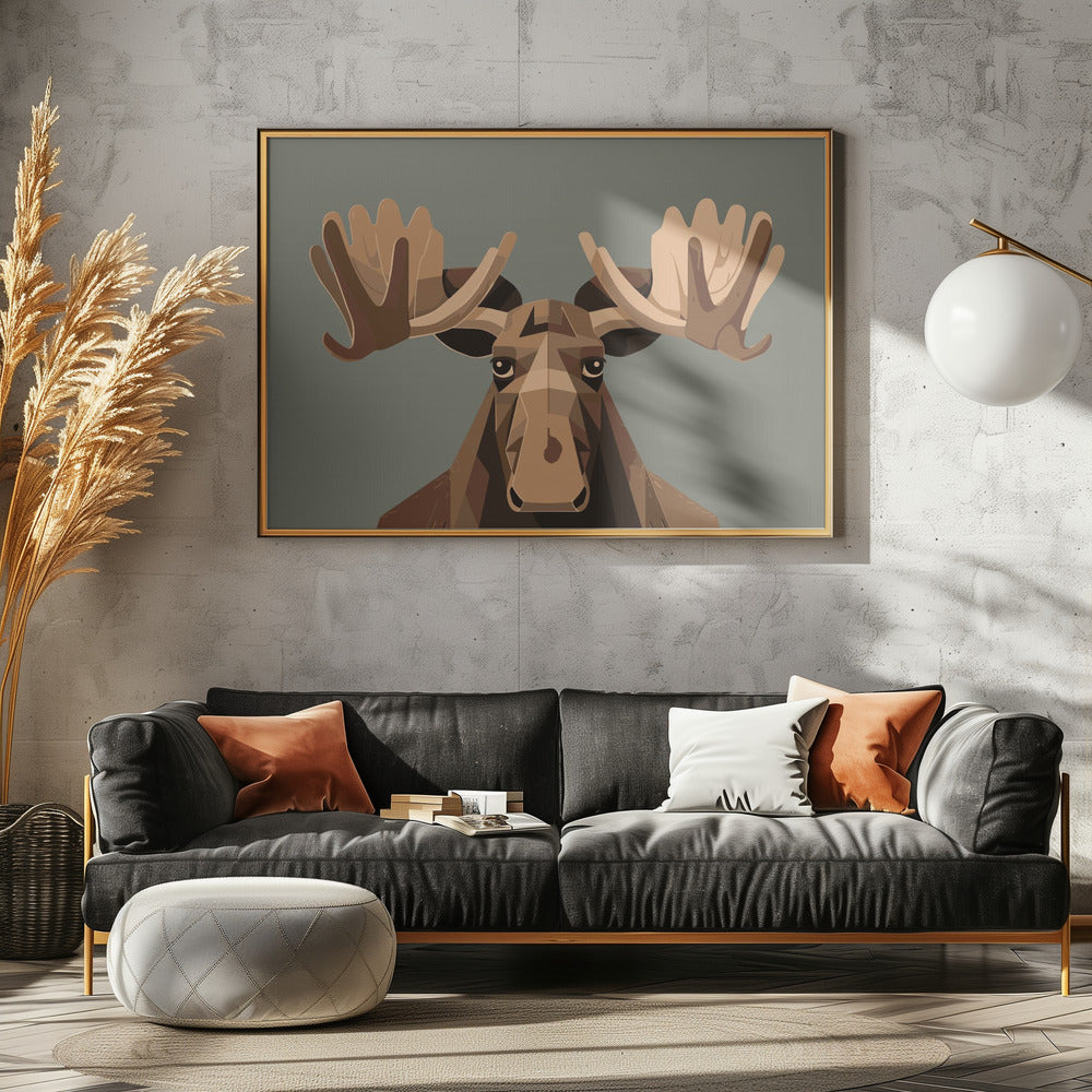 Staring Moose Poster