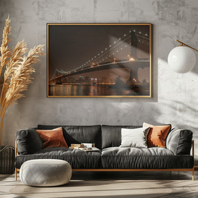 The 2 lovers under Manhattan Bridge Poster