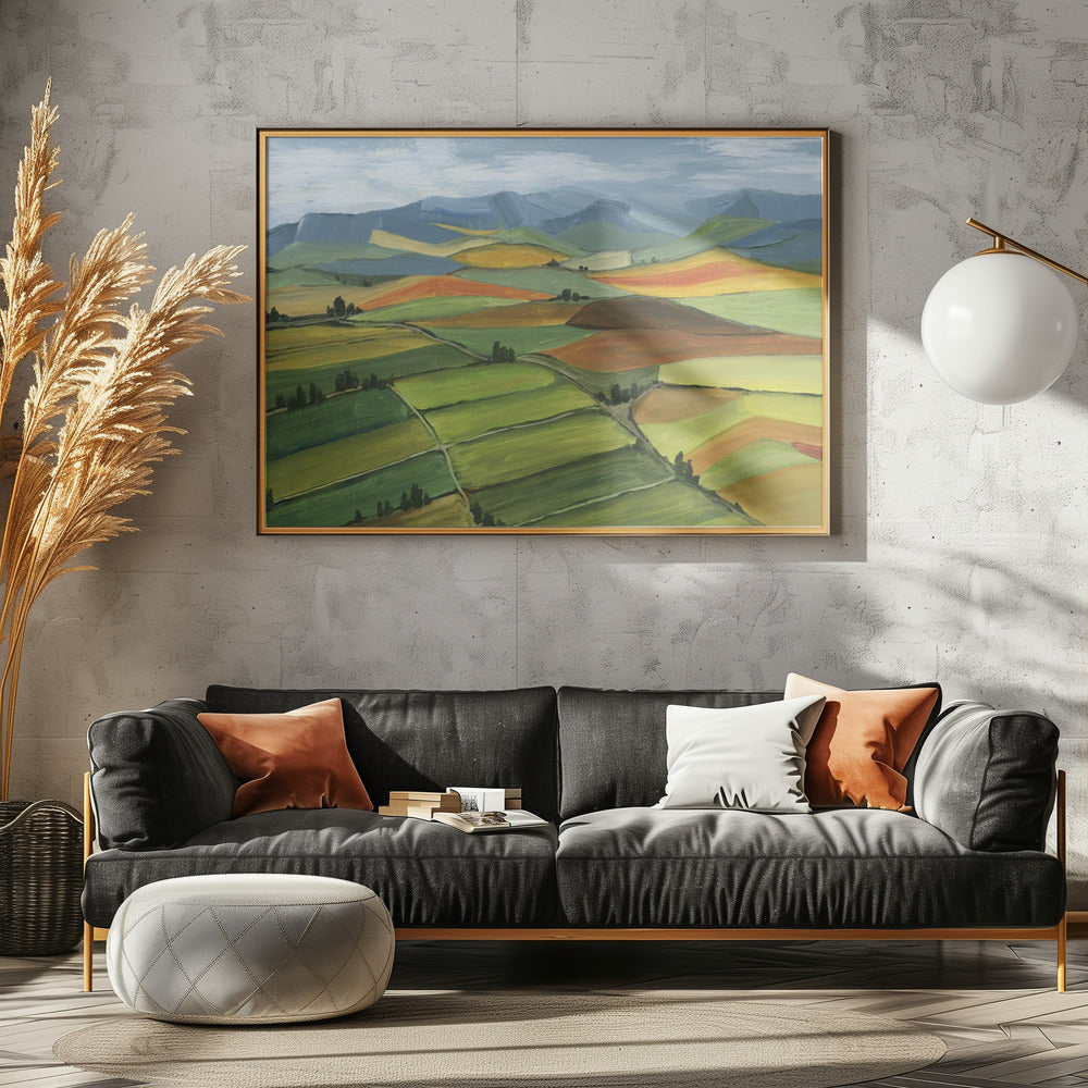 Theodore patchwork landscape Poster