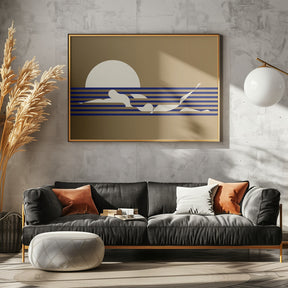 Swimmer Horizontal / Gold Poster