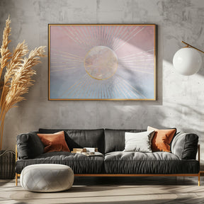 Landscape Boho sun ombre pink blue Poster