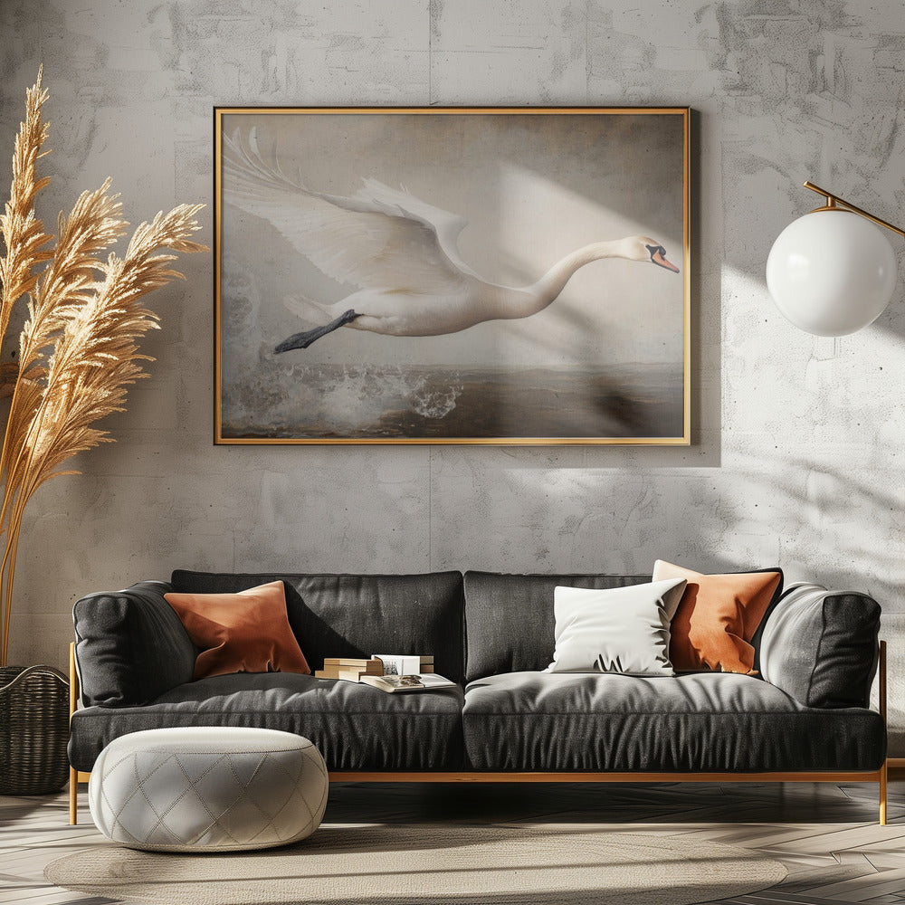 Flying Swan Poster