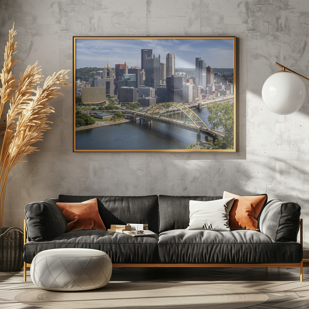 Fort Pitt Bridge with Downtown Pittsburgh Poster