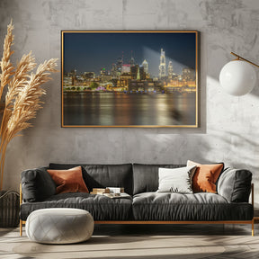 Impressive Philadelphia Skyline with Delaware River Poster