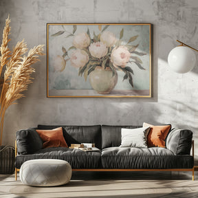 Peonies Flower Still Life Poster