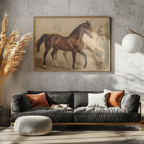 Duo Horses Galloping Poster