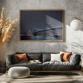 Manhattan Skyline and Brooklyn Bridge Poster