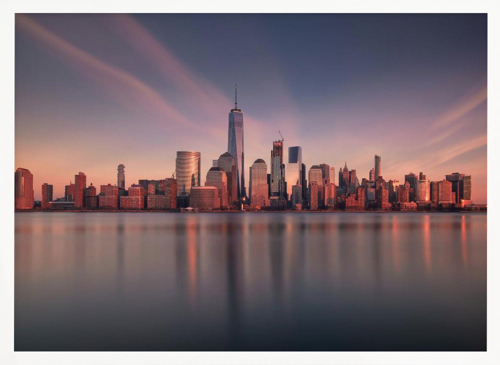 Lower Manhattan at dusk Poster