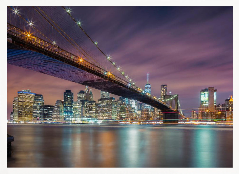 Brooklyn Bridge at Night Poster