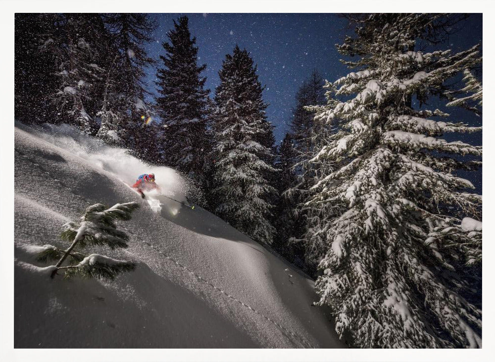 Night Powder turns with Adrien Coirier Poster