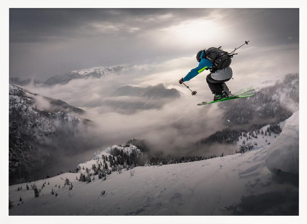 Backcountry skiing Poster