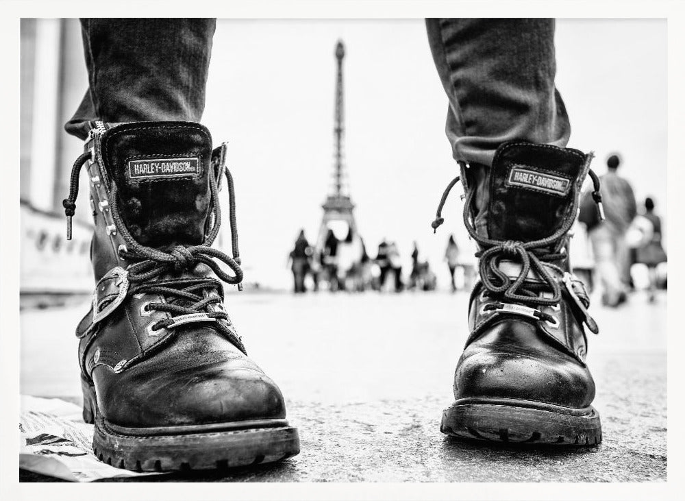 Biker Boots in Paris Poster