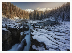 Sunlight in Sunwapta Falls Poster