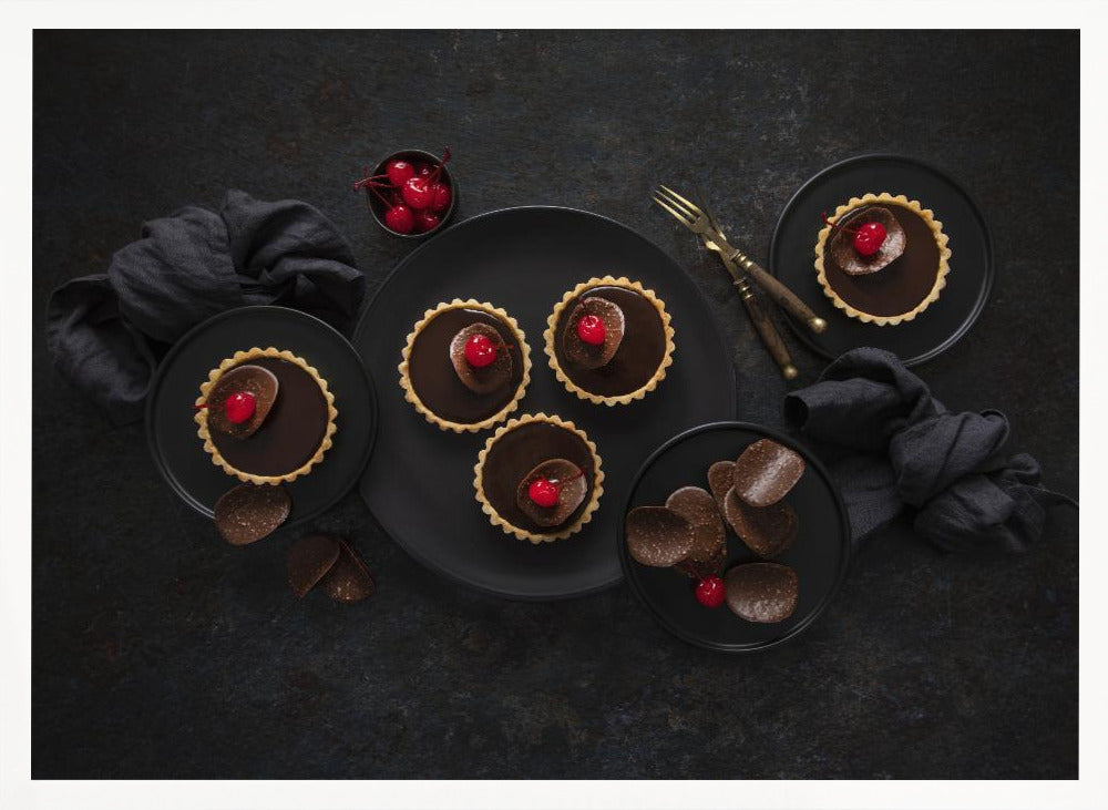 Chocolate cherry tartlets Poster