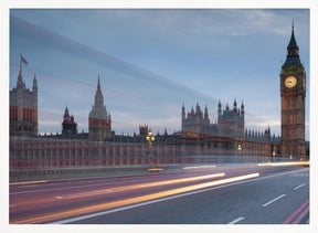 Big Ben with bright trails Poster