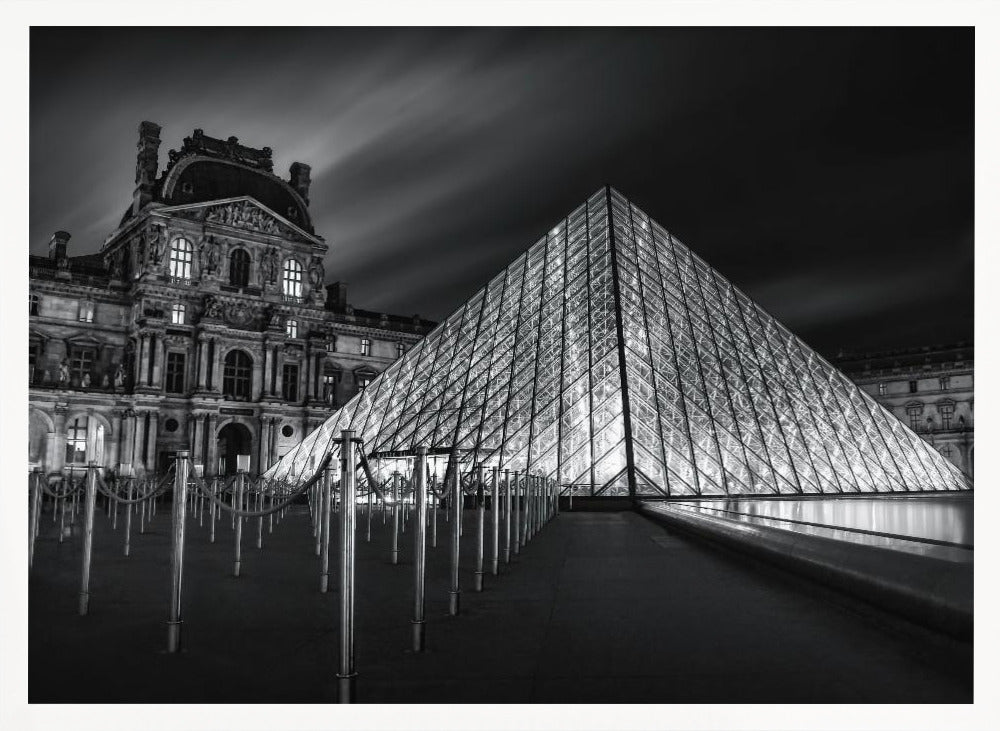 Louvre at Night Poster