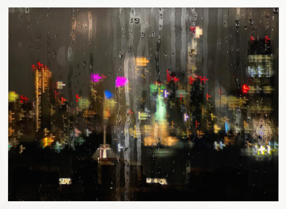 Wet Glass Manhattan view Poster