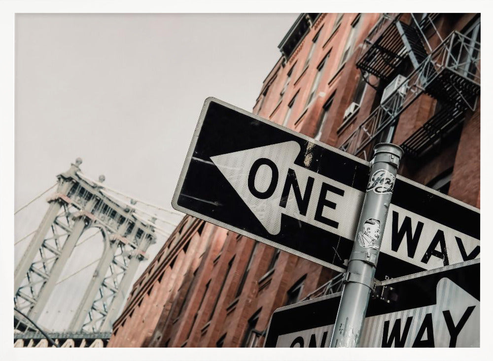 Manhattan Bridge One Way Poster