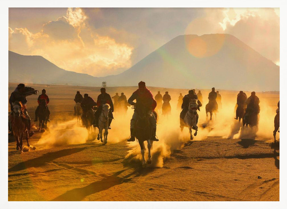 Horsemen in Bromo Poster