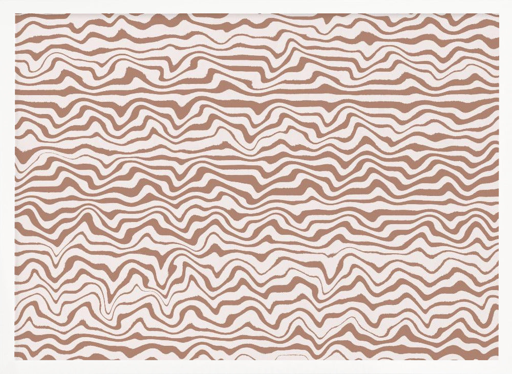 Shaky Beige Lines Square Poster