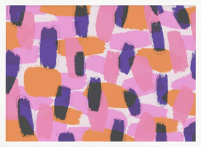 Layered Purple Strokes Pattern Poster