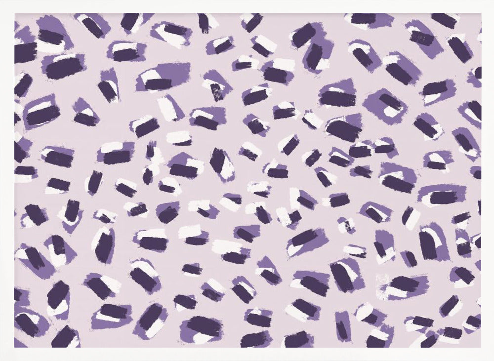 Scattered Small Purple Strokes Pattern Poster