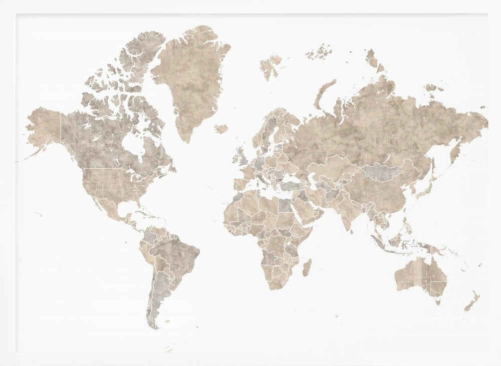 Abey world map no labels Poster