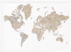 Abey world map no labels Poster