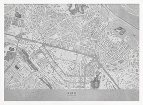 Gray map of Kiev downtown (pre-war) Poster