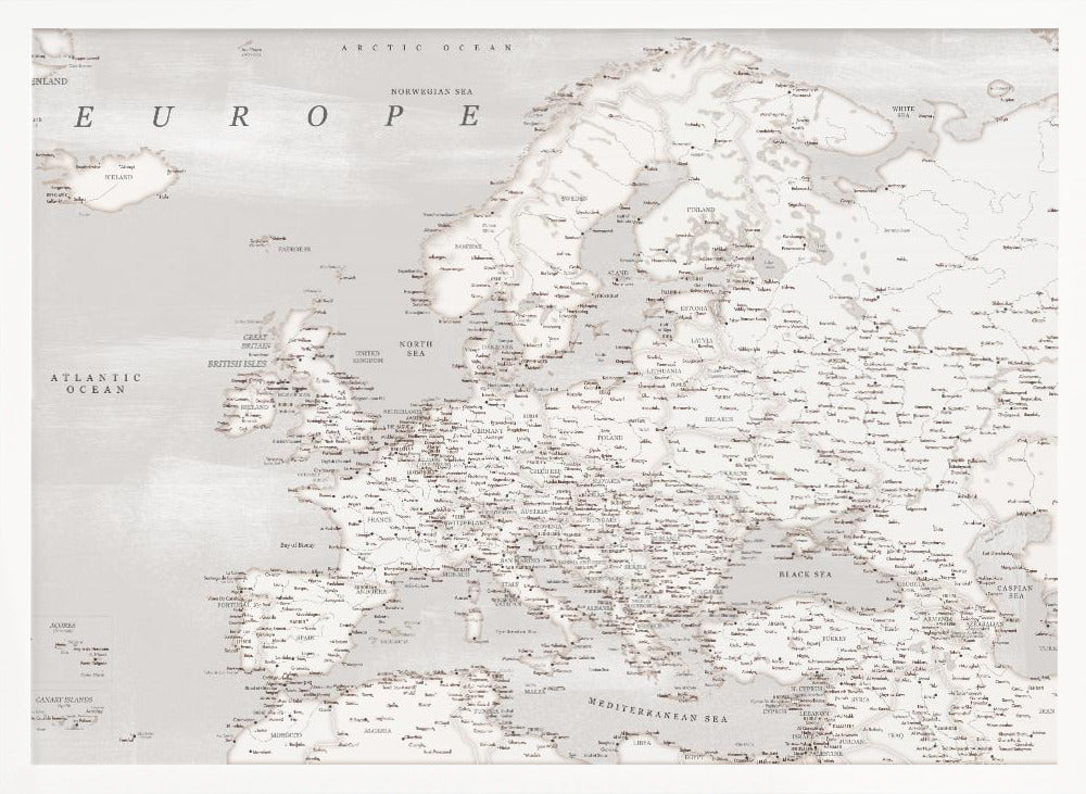 Lysander detailed map of Europe Poster