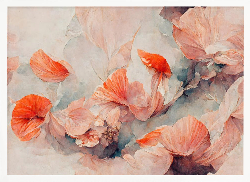 Wild Coral Flowers Poster