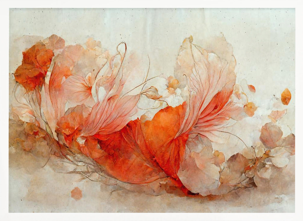 Persian Red Flowers Poster