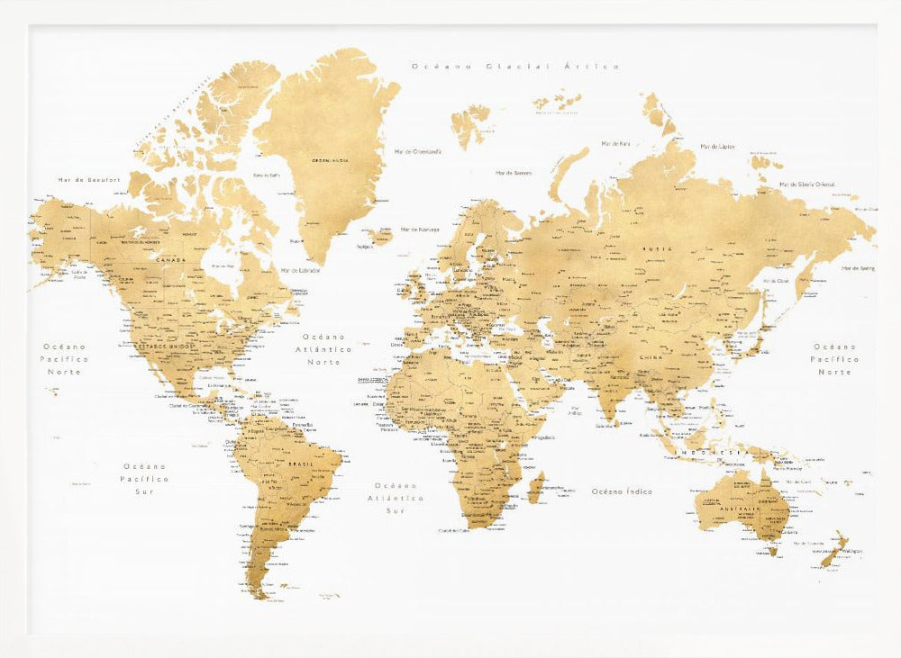 Rossie world map in Spanish Poster