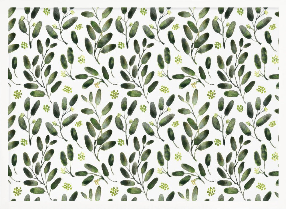 Lisa watercolor seeded eucalyptus pattern Poster