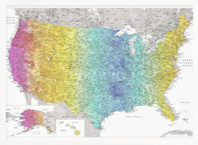 Highly detailed map of the United States, Jude Poster