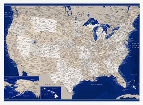 Highly detailed map of the United States, Kameryn Poster