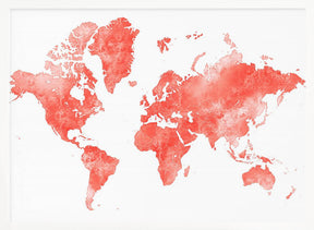 World map with outlined countries, Coralinah Poster