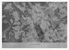 Gray vintage map of Hannover Germany Poster