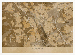 Sepia vintage map of Hannover Germany Poster