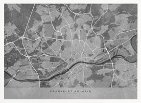 Gray vintage map of Frankfurt Germany Poster