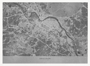 Gray vintage map of Dresden Germany Poster